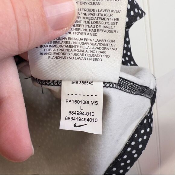 Nike Pro Dri Fit Black Polka Dot Half Zip running Pullover large - Picture 7 of 16